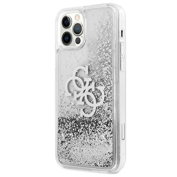 Guess Guhcp12Llg4Gsi Iphone 12 Pro Max6,7 Srebrny/Silver Twarde Etui 4G Duży Płynny Brokat
