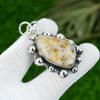 Natural Plume Agate Gemstone Pendant 925 Sterling Silver Jewelry For Girls
