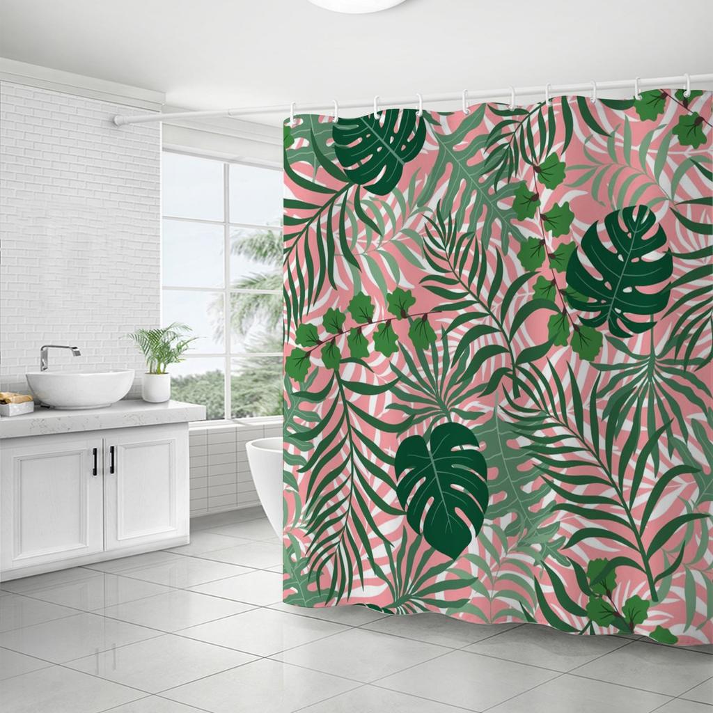 Flower Leaf Bathroom Thickened Waterproof And MildewProof Shower Curtain Design