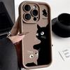 Чехол для телефона с милым котом ярких цветов для iPhone 11, чехол для iPhone 13 12 15 Pro 14 Pro Max XR XS Max X 7 8 Plus SE, матовый противоударный чехол