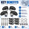 Cambers Lock Lock Plate and Bolt Kit with Adjustments at 0.5 Degrees, Curved Perforated Plates, and Iron Hardware for Suspension Service
