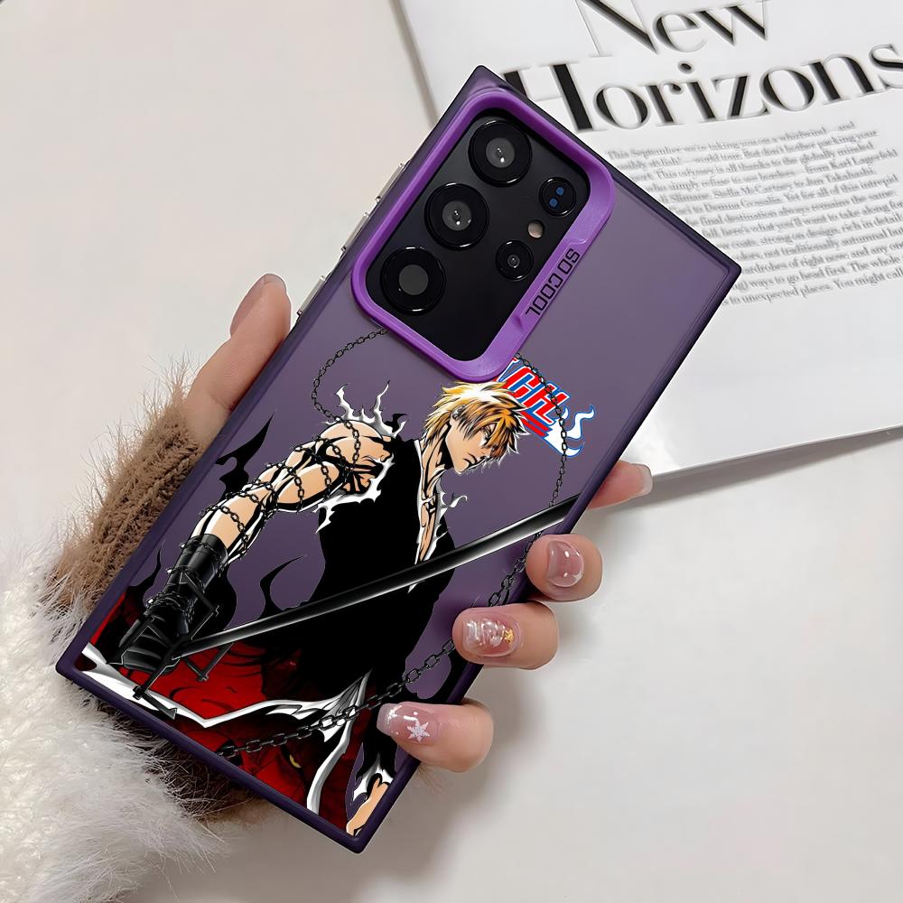 Anime B-Bleachs K-Kurosaki Phone Case For Samsung Galaxy S25 Edge S24 S23 S22 S21 S20 Ultra Funda Silicone Silver Cover