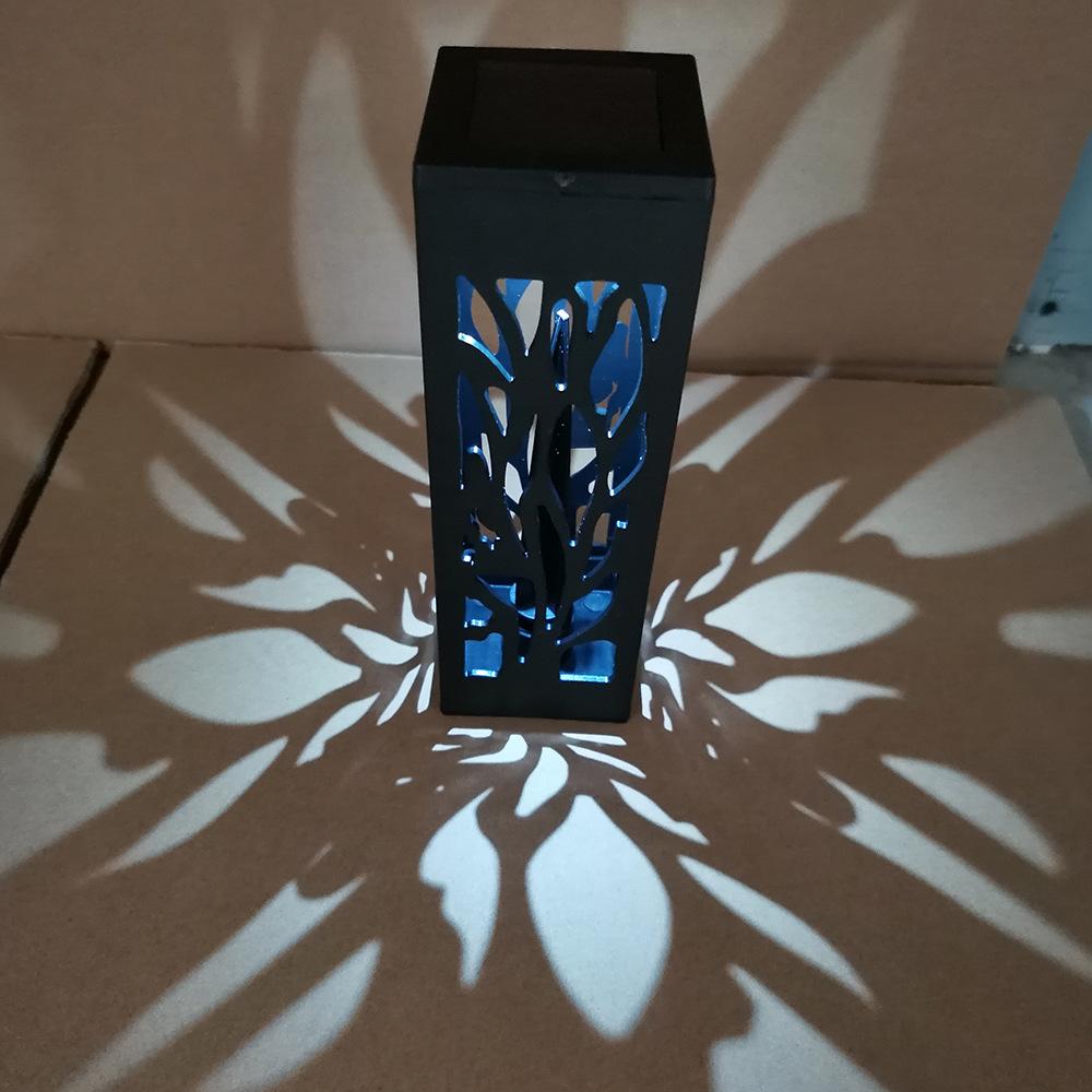 Солнечные садовые заземляющие фонари, полые квадратные солнечные водонепроницаемые газонные фонари, уличные пейзажные садовые парковые фонари для кемпинга