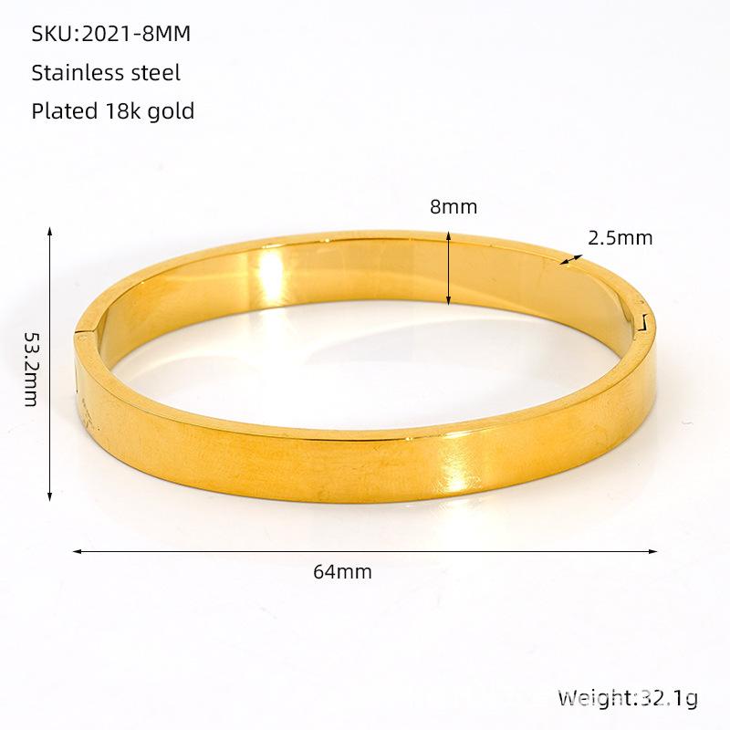 Hot-selling European and American style minimalist polished stainless steel bracelet18K High-end, personalized, and minimalist jewelry