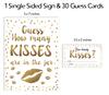 Inkdotpot 1 Sign + 30 Cards How Many Kisses In The Jar White Gold Confetti Bridal Shower Game