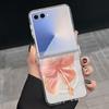 Магнитный Чехол для Телефона для Samsung Galaxy Z Flip 7 FE 7 6 5 4 Flip7 Flip6 Flip5 Для Magsafe Художественный Цветочный Рисунок Прозрачная Поликарбонатная Крышка