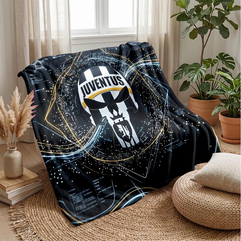 Juventus FC Theme blanket Soft Flannel Blanket Plush Throw Blanket Cozy Sofa Bed Blanket for Home Decor