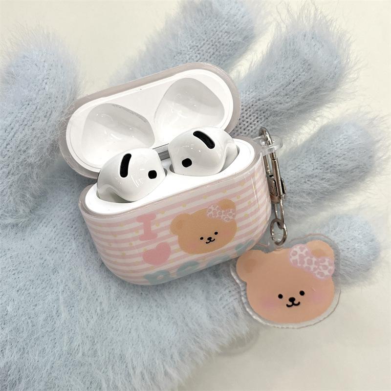 Япония и Южная Корея розовый в полоску английский медведь для AirPods 1 /pro1 защитный чехол-обложка для наушников второе и третье поколение новые модели