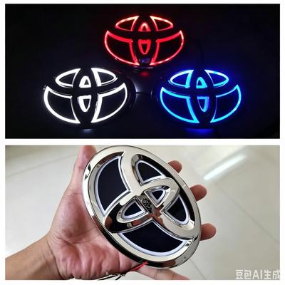 Светодиодный 5D Эмблема для Corolla Camry RAV4 Highlander Yaris Vios Передняя решетка Багажник Аксессуары