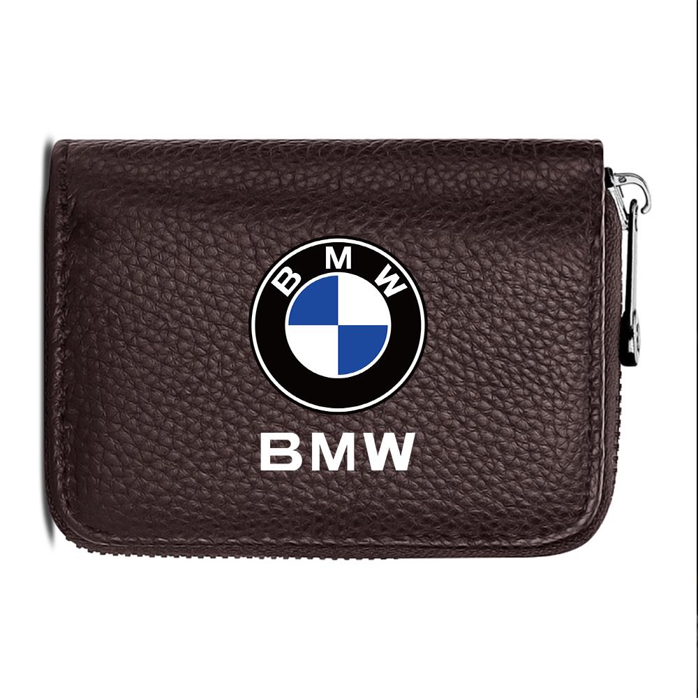 BAAZ2 Наклейка на автомобиль Для BMW Для BMW Кожа PU Мужчины Женщины Держатель для карт Маленький кошелек на молнии Кошелек для монет Однотонный Дизайн-гармошка rfid ID Автобусный