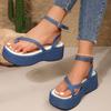2024 Summer Wedge Platform Cowboy Women Sandals Casual Shoes Thick-Soled Sandalias Open Toe Shoes for Women New Zapatos Mujer