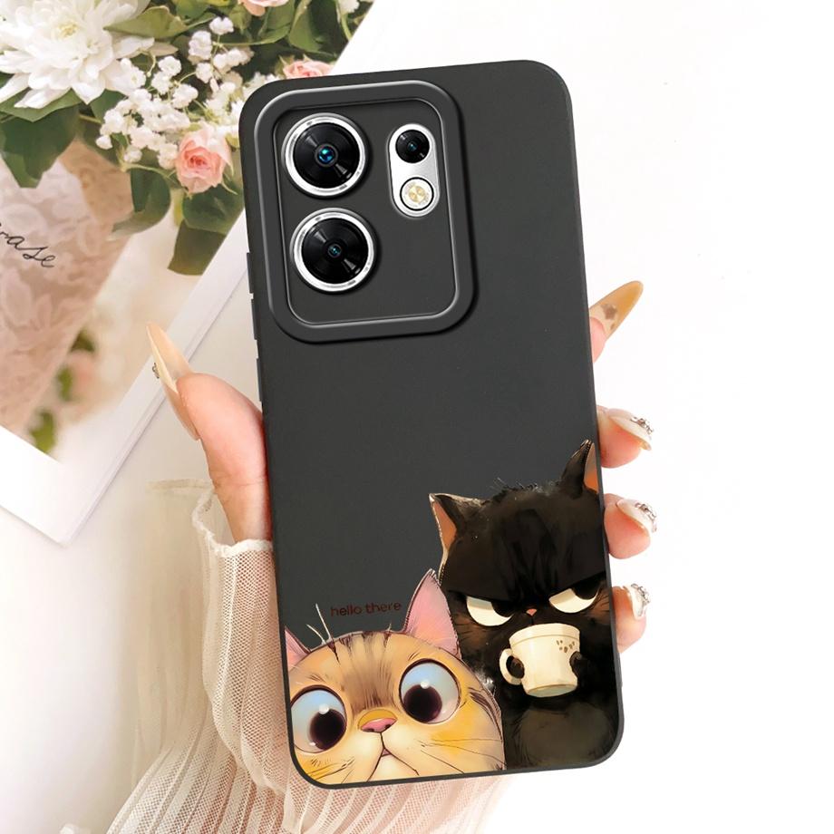 Модный чехол с рисунком для Infinix Zero 30 4G 5G Zero X Neo X Pro, мягкий матовый силиконовый чехол с узором из бантиков, мультяшный кот