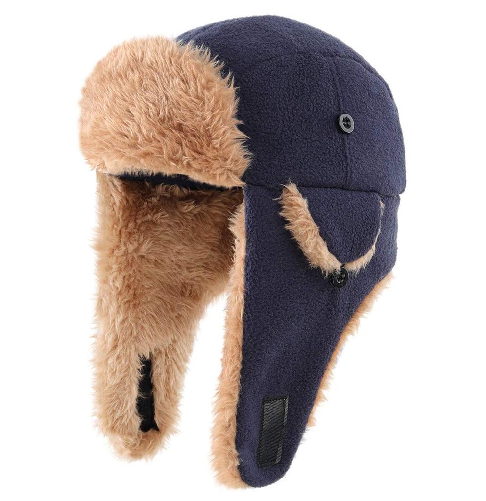 Conectaile Детская Зимняя Теплая Шапка с Ушками для Активного Отдыха и Холодная Шапка-Авиатор для Погоды Темно-синего Цвета, Мальчики, Лыжи,