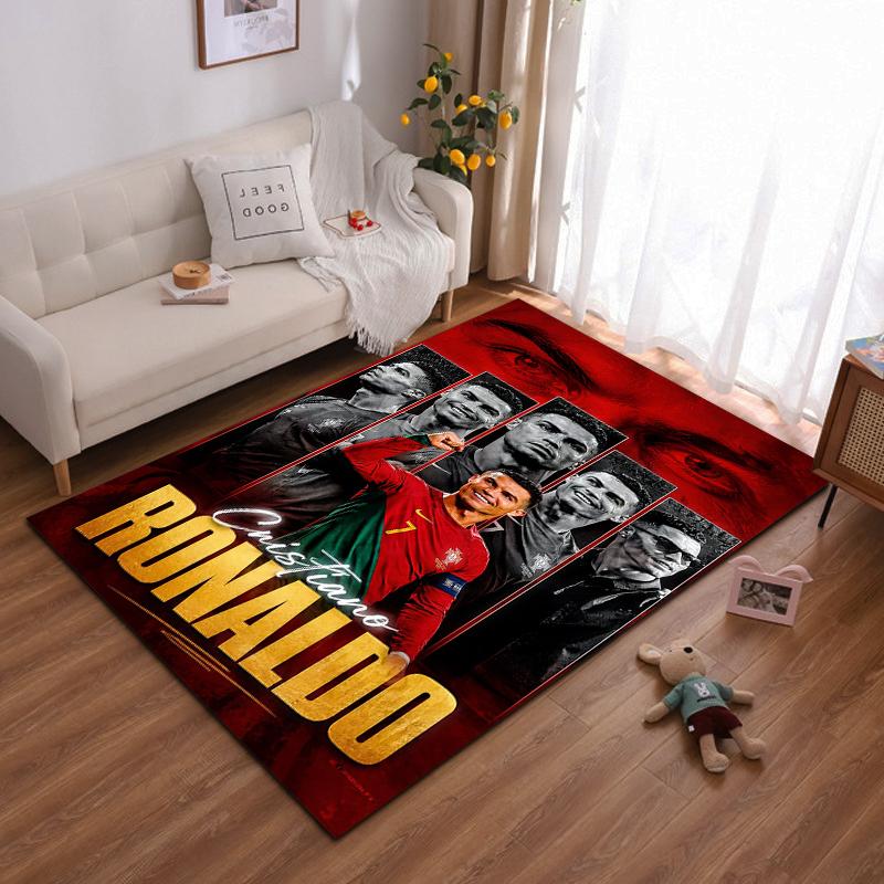 Cristiano Ronaldo collage design rug. Non-slip rug suitable for living room and bedroom sofas.
