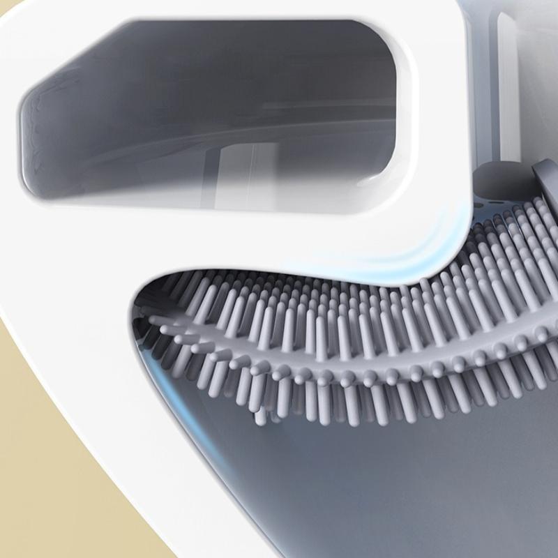 New Portable Foldable Soft Rubber Toilet Brush Wall-mounted Toilet Brush Soft Rubber Detachable Handle Toilet Cleaning Brush Set