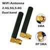WiFi Antenna 2.4GHz/5.8GHz Dual Band 3DBI RPSMA/SMA Connector Rubber Aeria for Mini PCI Card Camera USB Adapter Network Router