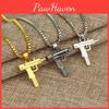 Uzi Submachine Gun Geometric Alloy Pendant Chain Necklace For Men And Women Fashion Accessory