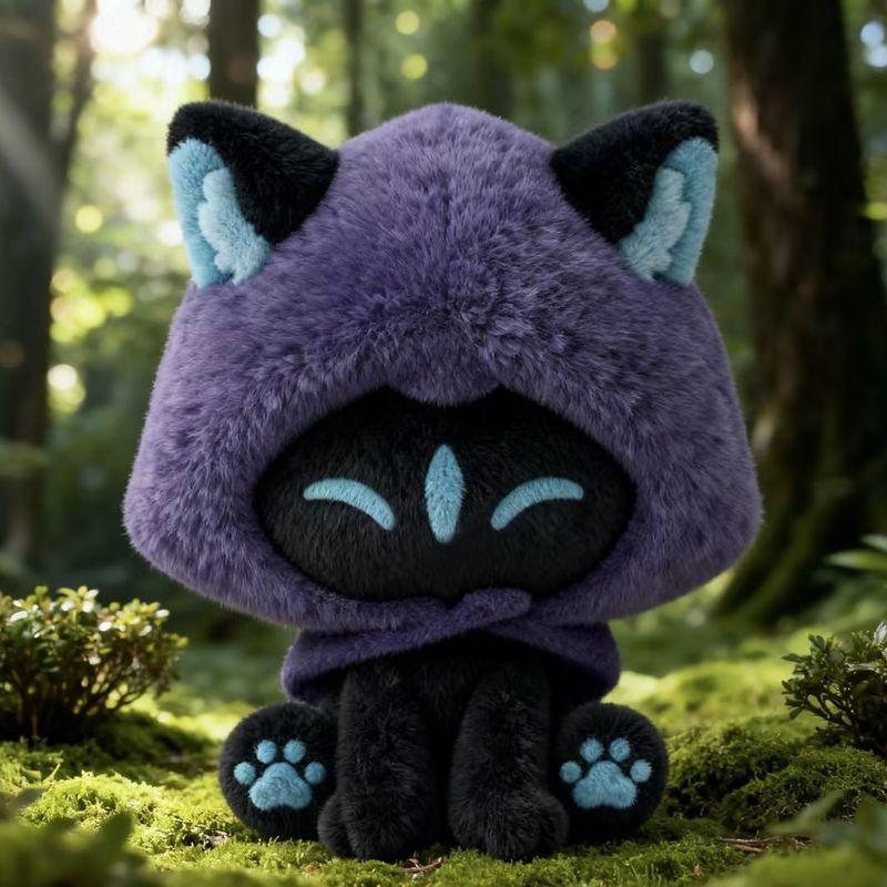 Valorant Omen Cat Plush Toy Soft Stuffed Game Character Sitting Style Fanmade Peripheral Gamer Fans Collectible Decor Plush Doll