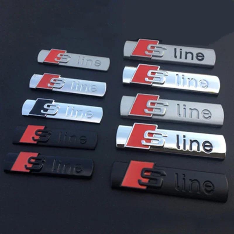 Metal Stickers for S S Line Sline RS4 RS5 S3 A5 A6 A7 Q5 Q7 RS3 A3 A4 A8 Q3S5 Sport Car Side Badge Rear Trunk Emblem Decals