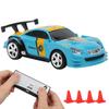 Mini RC Car with Can Box Power Induction Fourway Remote Control APP Dual Mode Child Toy Model(Blue )