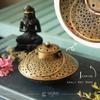 Antique Degchi Dhoop Dani Pot - Vintage & Heritage Decor Incense Dhoop Holder (Iron, Round, Antique Finished Golden)