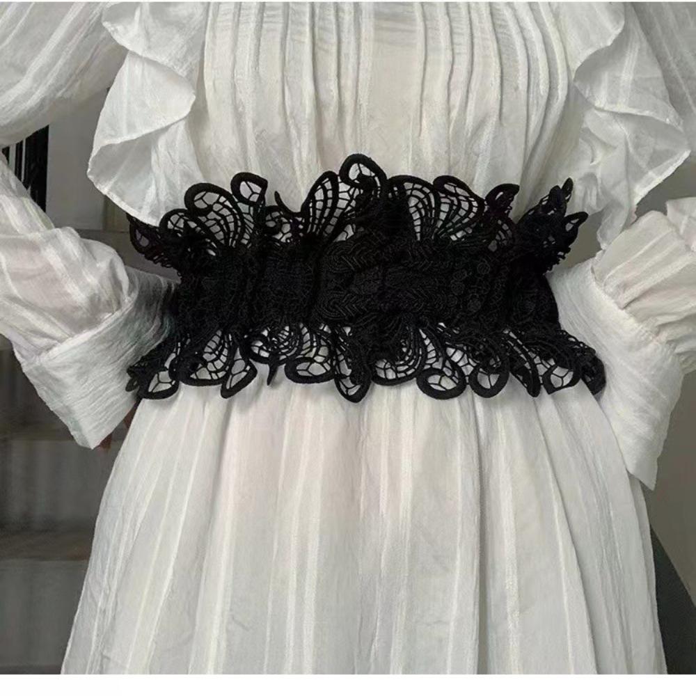 Elastic Corset Belt Hollow Wide Waist Corset Elegant Lace Cummerbunds Wedding