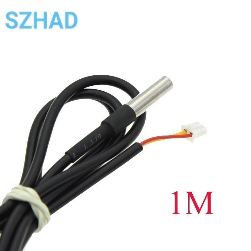 DS18B20 Stainless Steel Package 1/2/3/5Meter 100/200/300/500CM Waterproof 18b20 Cable Probe Temperature Sensor