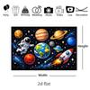 Cartoon Outer Space Astronaut Planet Photography Backdrop Rocket UFO Galaxy Kids Birthday Party Portrait Photo Banner