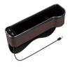 Car Crevice Storage Box with 2 USB Charger Colorful LED Seat Gap Slit Pocket Seat Organizer Card Phone Bottle Cups Holder