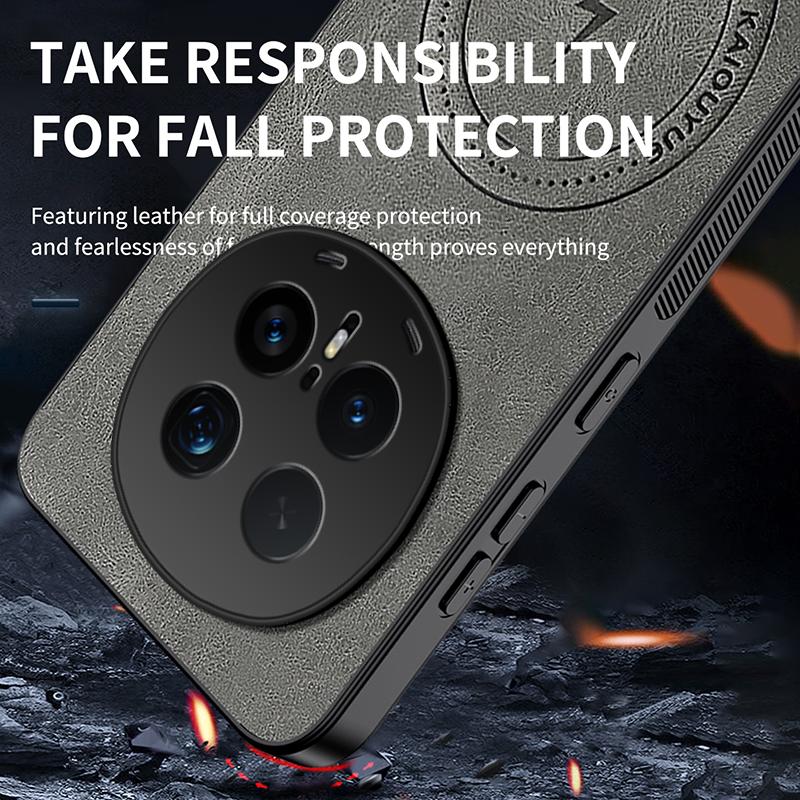 Роскошный магнитный кожаный чехол для Magsafe XIAOMI Redmi Note 15 Pro Plus Global Обычная защита Ударопрочная обложка для беспроводной зарядки