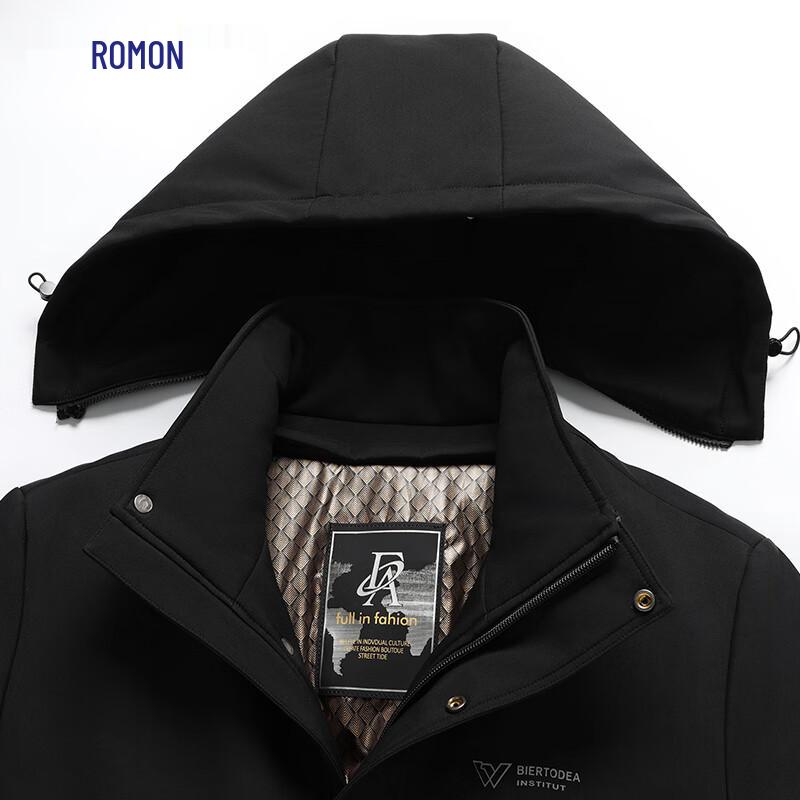ROMON Men's Winter Fleece Hooded Parka