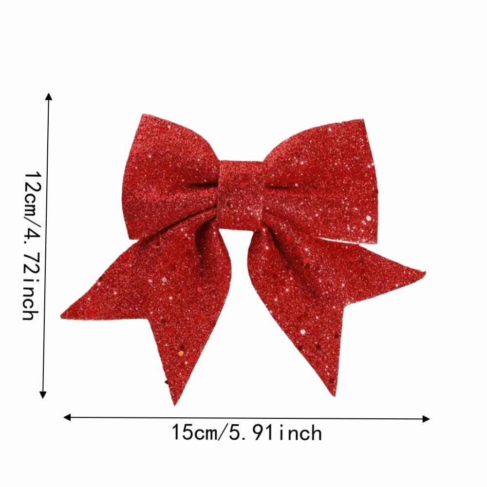 2Pcs 3D Bow Christmas Decorations Creative Christmas Bow Decorations  Xmas Party Supplies