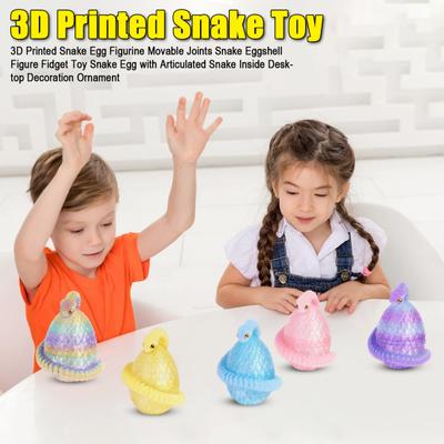 3D-печатная фигурка змеиного яйца с подвижными суставами, фигурка змеиной скорлупы, игрушка-непоседа, змеиное яйцо с шарнирной змеей внутри, настольное украшение