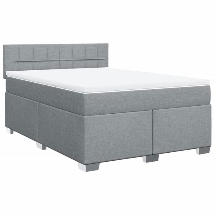 Maison Exclusive - Sommier à lattes de lit avec matelas Gris clair 160x200cm Tissu