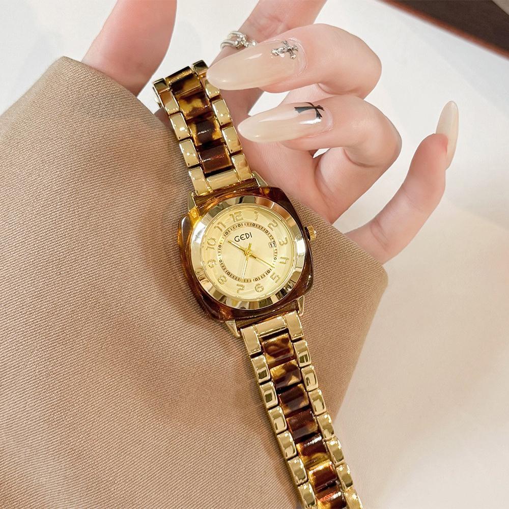 GEDI Ladies Watches Luxury Vintage Niche Gold Watch Elegant Wristwatches Large Dial Quartz Watches Woman New