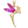 [D0458] - Gold Plated Pendant 'Tinker Bell' Fuschia Pink Gold - 20x27 Mm