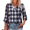 2022 весна осень свободная блузка с v-образным вырезом офисная женская хлопковая клетчатая рубашка с принтом для отдыха модная длинная рубашка пуловер с длинными рукавами