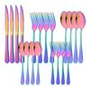 20pcs Flatware Set Stainless Steel Cutlery Steak Knife Fork Spoon Silverware Dinnerware Set Dishwasher Safe Tableware