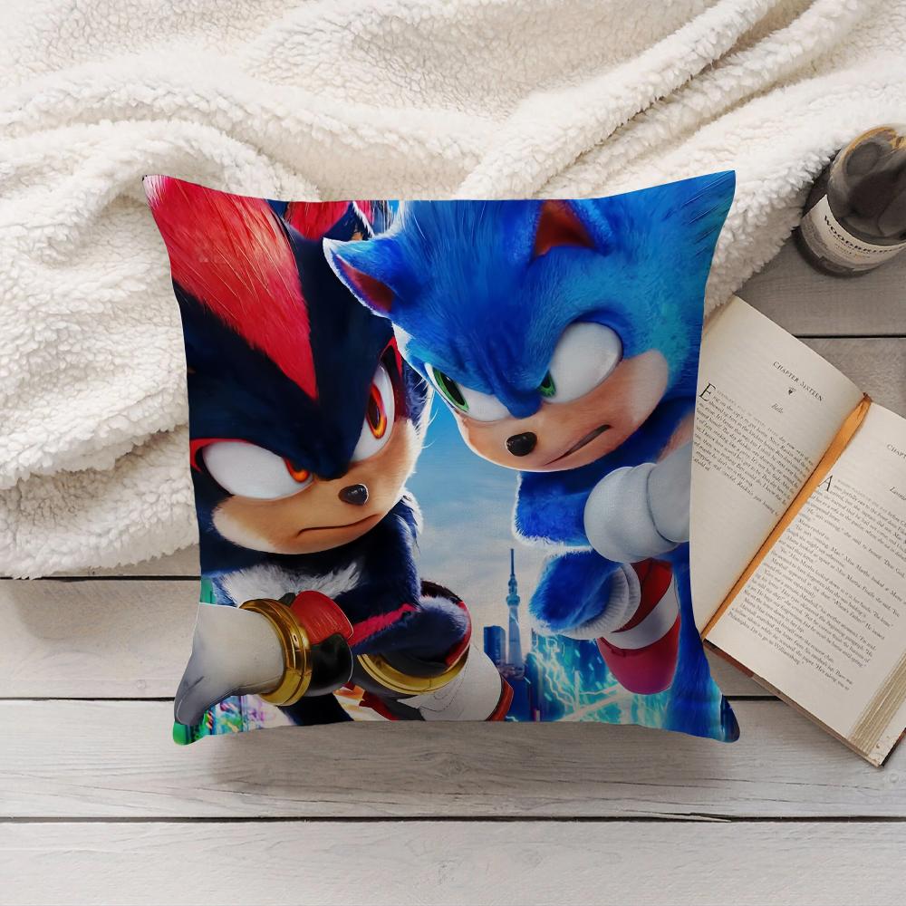 Чехол для подушки из фильма S-Sonic Ёжик 3 Декор для дома Наволочка Подходит для спальни Автомобиля Офиса Дивана