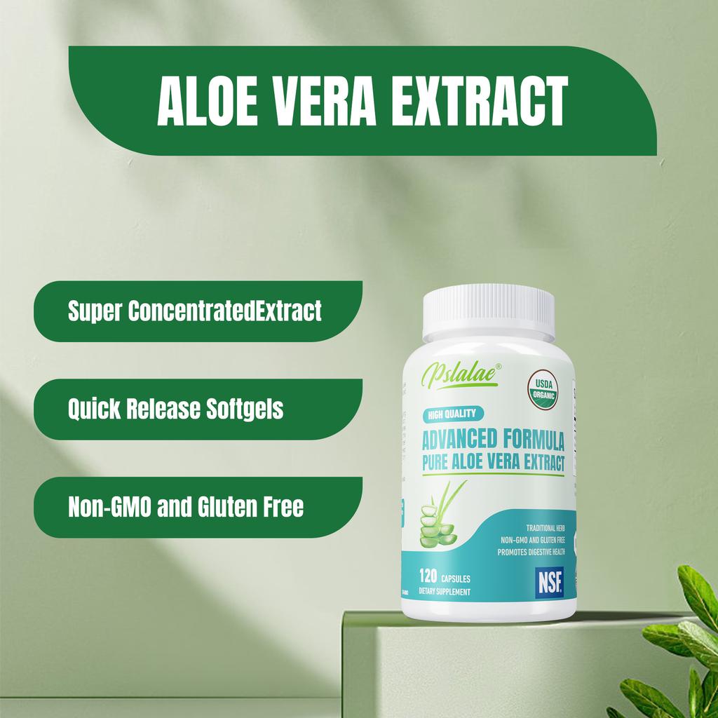 Pslalae Premium Formula, Pure Aloe Vera Extract Capsules, Nutritional Supplement, Suitable for Both Men and Women