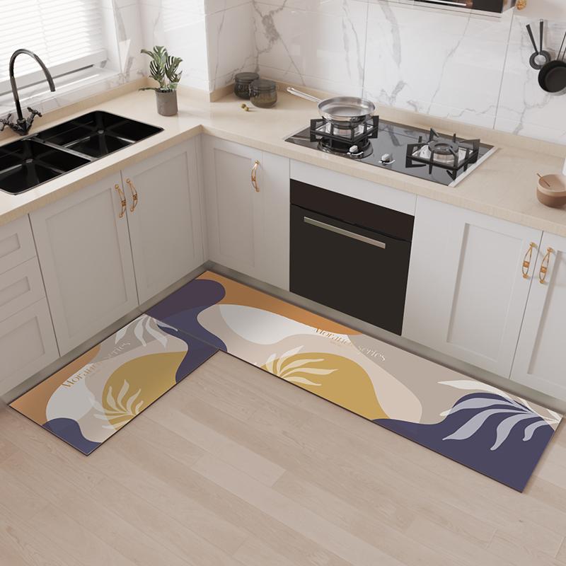 Green Forest Kitchen Floor Mat Non-Slip Oil Resistant Carpet Mud Absorbent Foot Mat