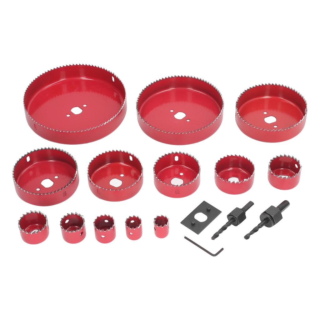 Набор из 17 шт. коронок, биметаллический набор сверл, сверхпрочный режущий инструмент для деревообработки с кейсом для переноски для