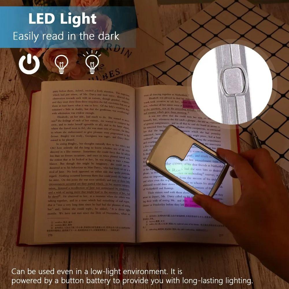 Ultra-Thin Card Magnifying Glass LED Light Reading Magnifier Magnifier Loupe Reading For Elderly