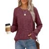 Sweatshirts For Women Long Sleeve Crewneck Pullover Casual Solid Tunic Tops With Thumb Hole