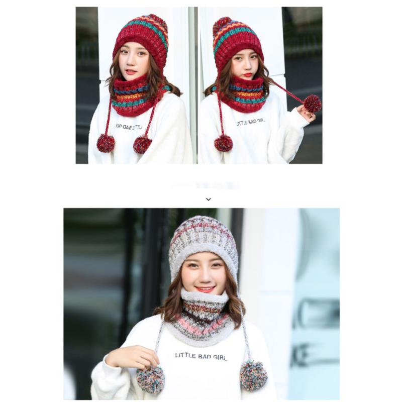 Осенние и зимние шапки для женщин, корейский стиль, защита ушей, вязаный пуловер, шерстяная шапка с бархатом и утолщением зимой