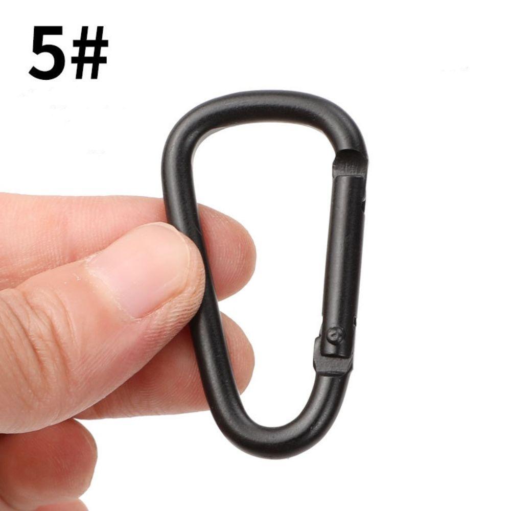 5pcs Aluminum Zinc Zinc Alloy D Type Carabiner Electrophoresis Outdoor Sports Buckle Fishing