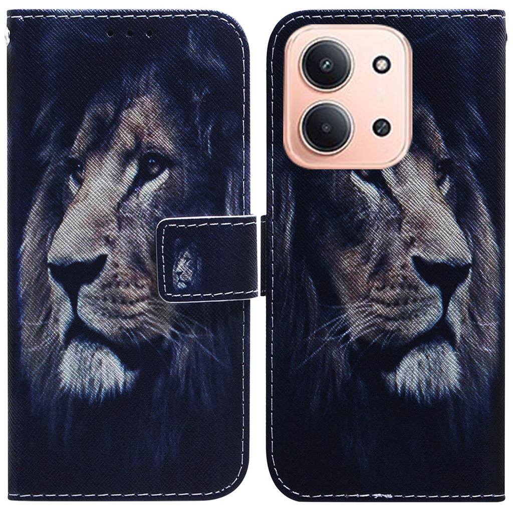 Для Xiaomi Redmi 15C 5G (США) (173мм)/15C 4G (США) (173мм) Кожаный чехол-кошелек с принтом