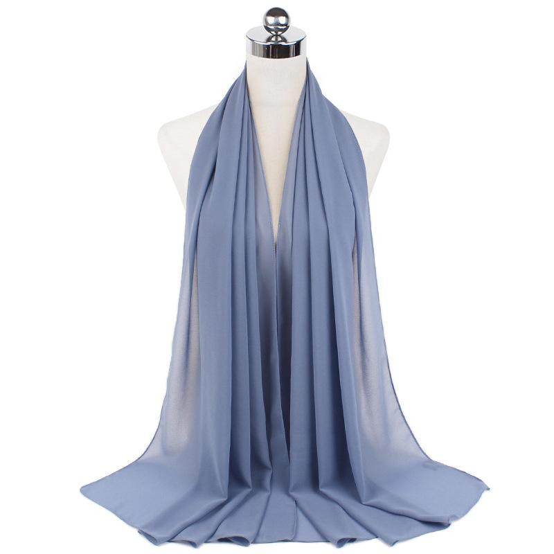 Muslim Chiffon Hijab Scarf Women Long Solid Color Head Wrap For Women Hijabs Scarves Ladies Muslim Veil Jersey Hijabs 180*70cm