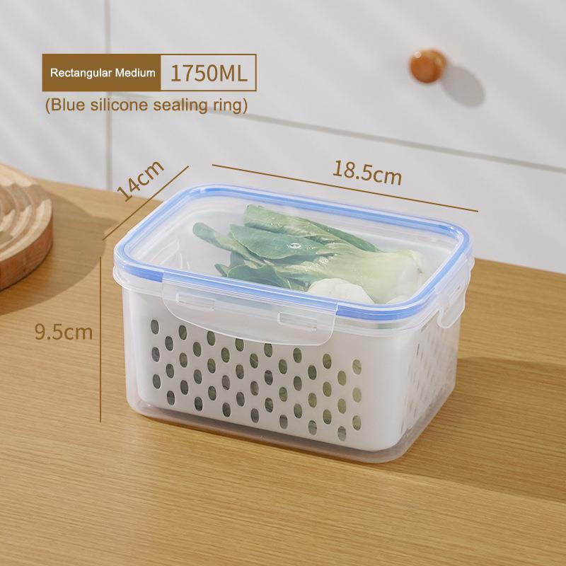 Refrigerator Storage Box Fridge Organizer Fresh Vegetable Fruit Boxes Drain Basket Storage Containers Pantry Kitchen Organizer