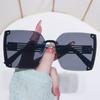 Корейские Солнцезащитные Очки Большие Квадратные Градиентные Солнцезащитные Очки для Женщин Мужчин Модные Безободковые Солнцезащитные Очки